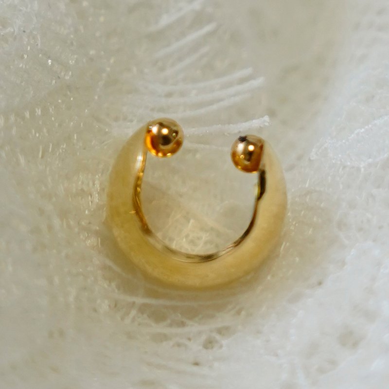 K18 丰盈耳骨夹 - 耳环/耳夹 - 其他金属 金色