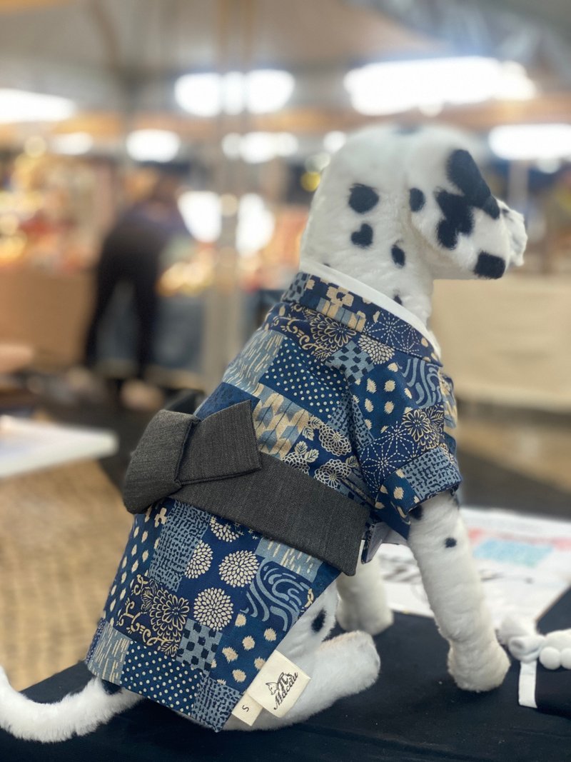 宠物浴衣套装-拼花布 - 衣/帽 - 棉．麻 蓝色