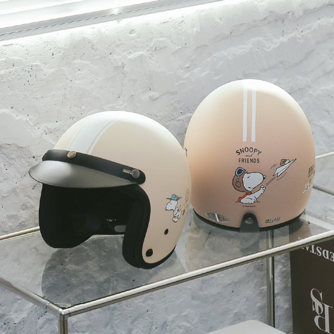 Peanuts史努比安全帽-Snoopy 3/4半罩安全帽 机车造型骑士帽 - 安全帽 - 其他材质 多色