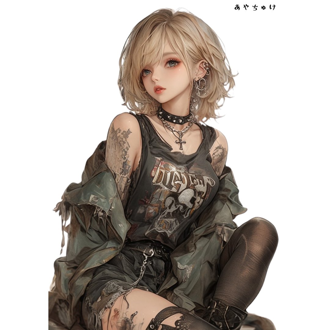 【10月新作5】07-094-0148 人物贴纸 轻庞克女孩 - 贴纸 - 纸 