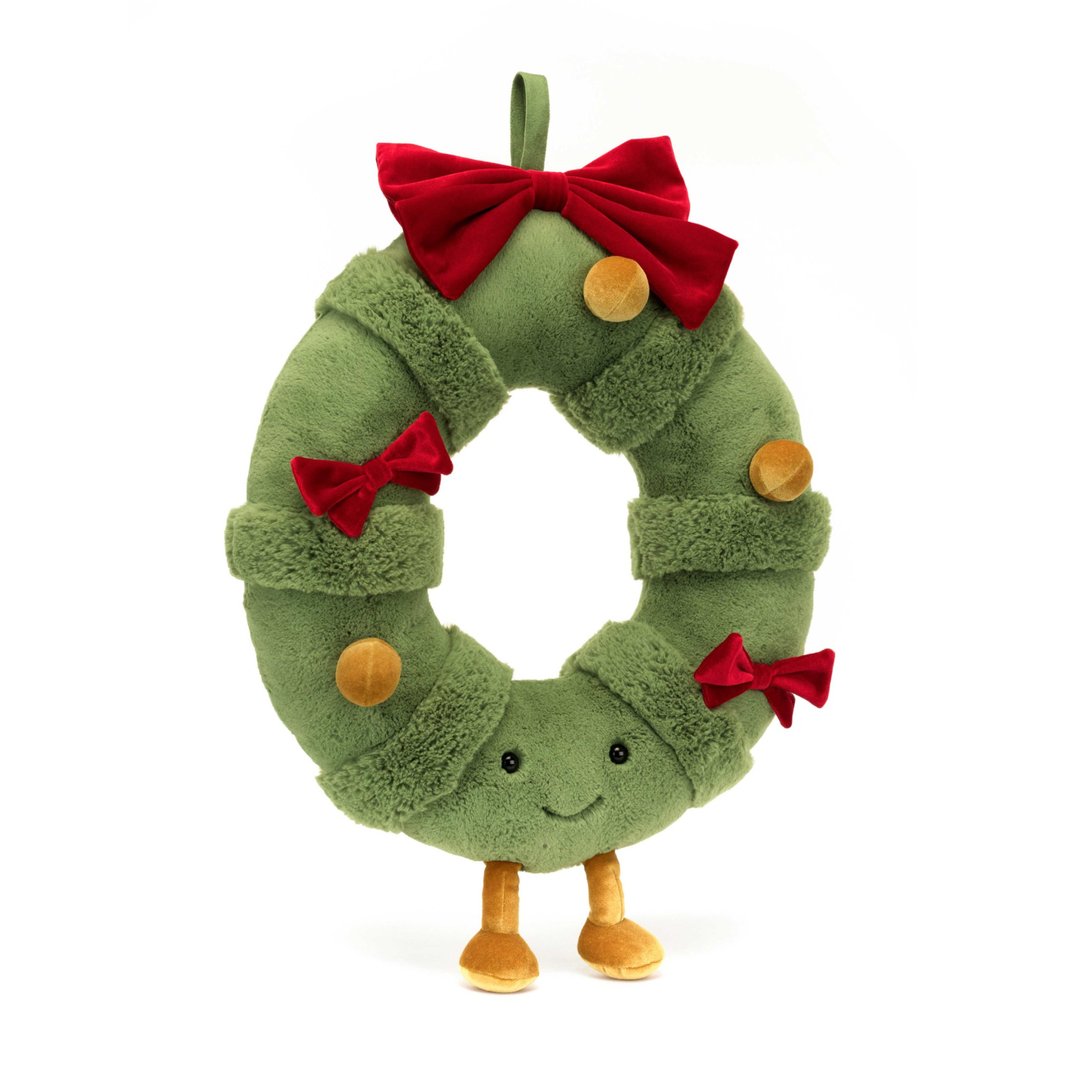 Amuseable Decorated Christmas Wreath 趣味圣诞花圈 44x37cm - 玩偶/公仔 - 聚酯纤维 绿色