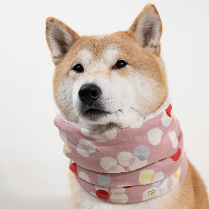 心暖暖毛孩脖围  香甜粉圆 配 白色绒毛 - 衣/帽 - 棉．麻 