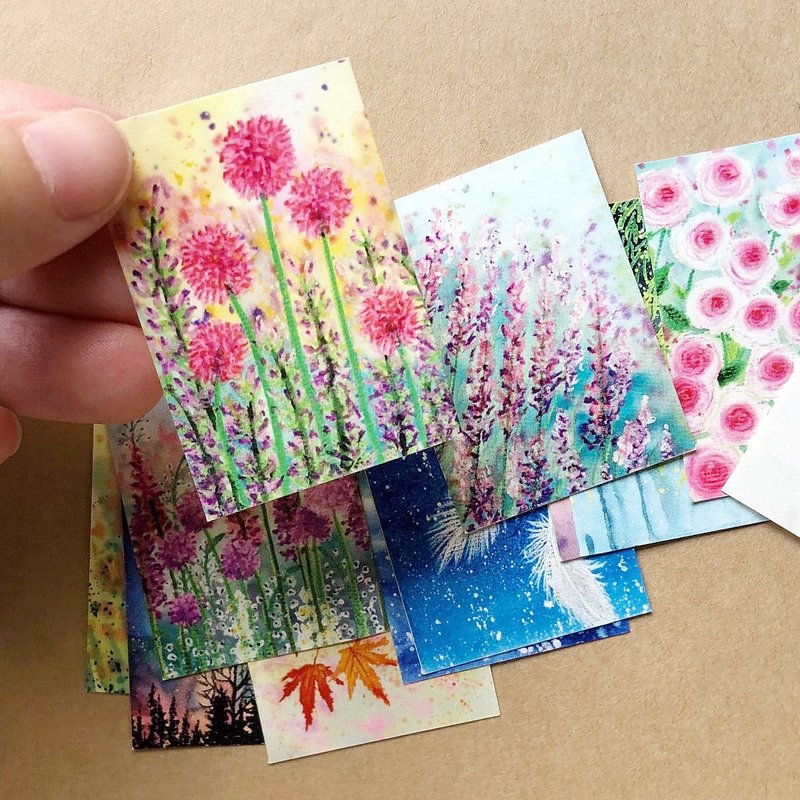 水彩插画贴纸 - 贴纸 - 纸 