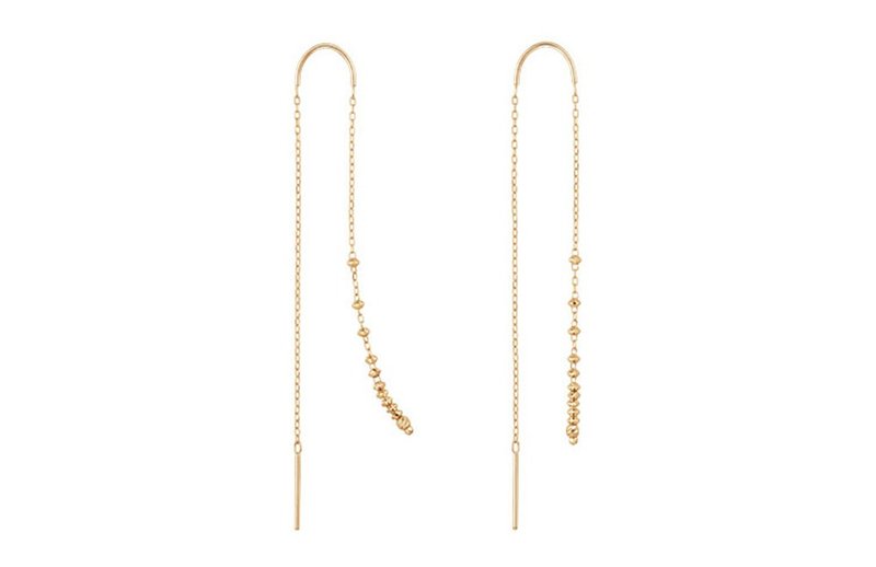 女神系 | 日本18K 流苏 垂挂式 耳环 - 耳环/耳夹 - 贵金属 