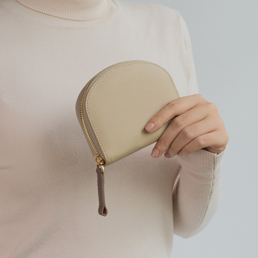 ZIP-AROUND ARCH leather wallet in Beige-brown - 皮夹/钱包 - 真皮 卡其色