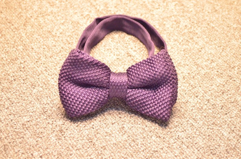 高贵紫蝴蝶结 - 领带/领带夹 - 棉．麻 蓝色