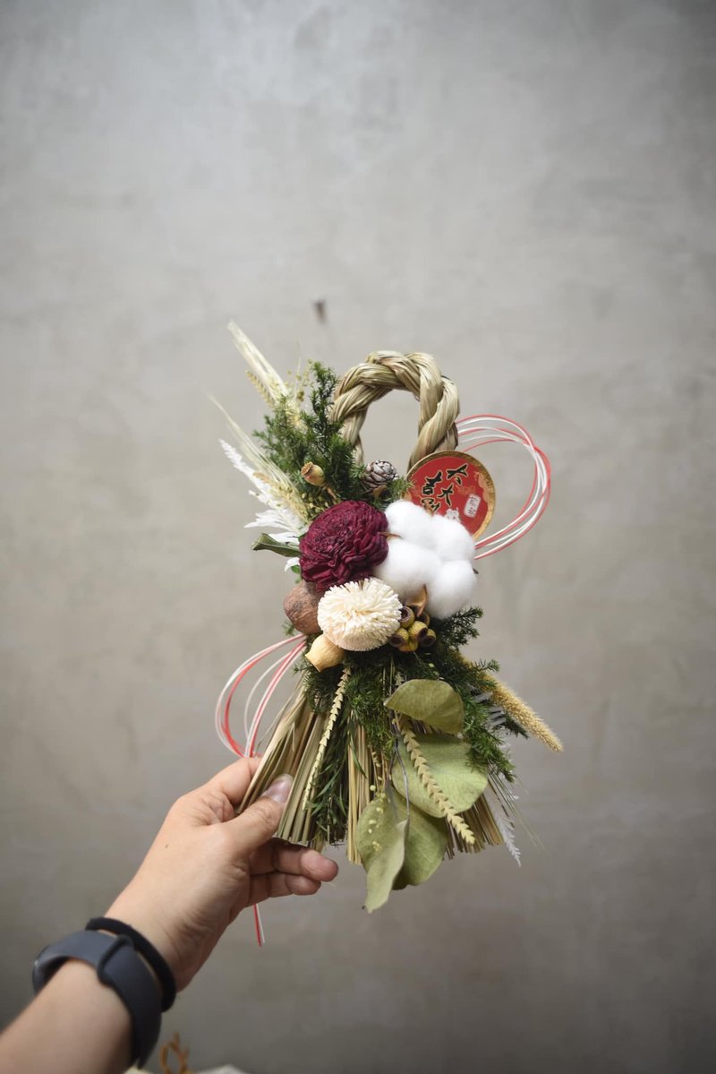 祈福注连绳 无限八字绳结款 - 干燥花/捧花 - 植物．花 红色