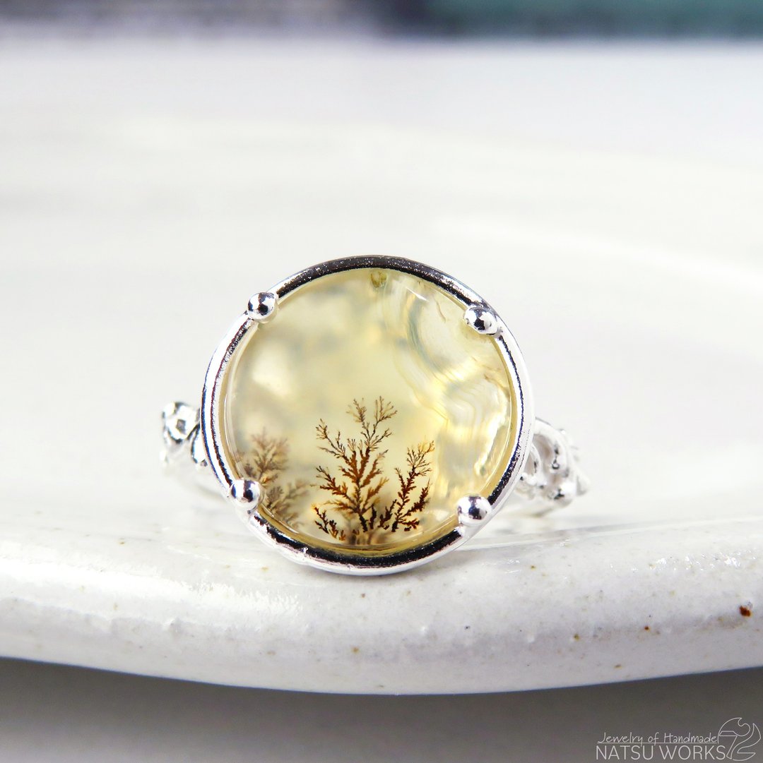 树枝状玛瑙戒指 / Dendritic Agate Ring d3 - 戒指 - 宝石 咖啡色