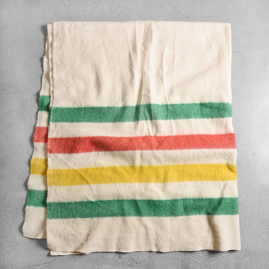 Vintage 50's Horner 条纹羊毛毯 - 被子/毛毯 - 羊毛 多色