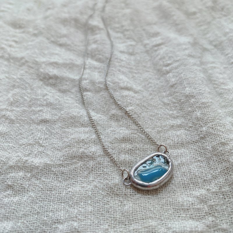 窑烧X镶嵌玻璃项链 - 项链 - 玻璃 透明