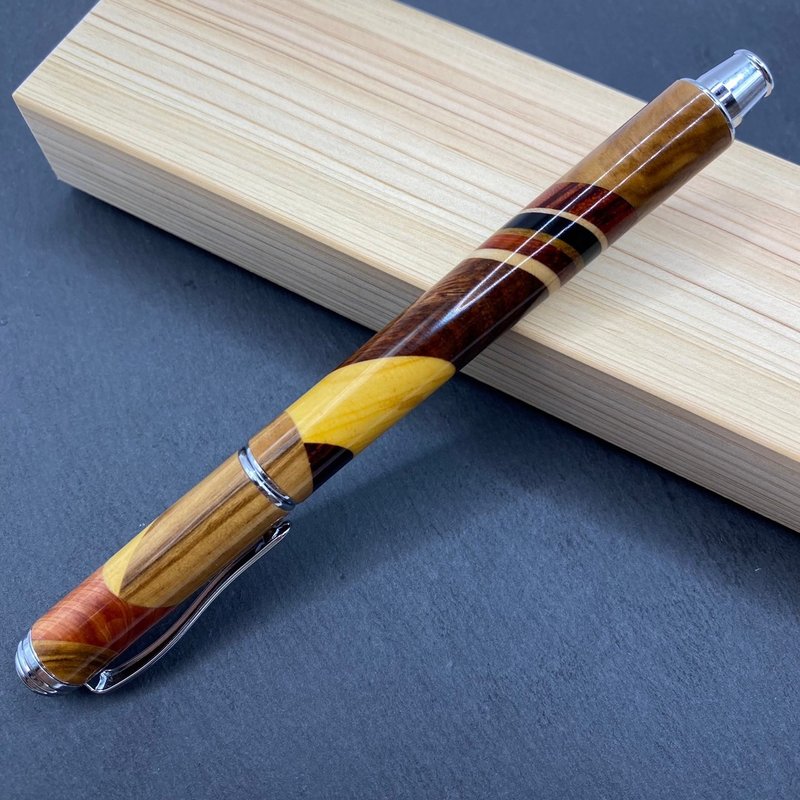 (订制)寄木 拔盖式钢笔(亮化款) (少量现货) - 钢笔 - 木头 咖啡色