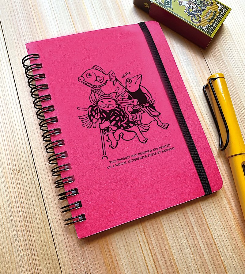 【预售】2026 A6 附日程活页笔记本 风神雷神 荧光粉 - 笔记本/手帐 - 纸 粉红色