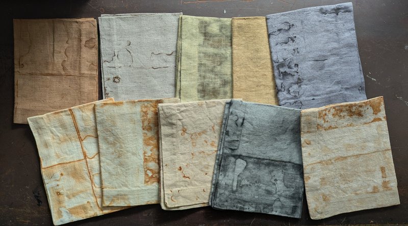 铁锈染苎麻餐垫 - 餐垫/桌巾 - 棉．麻 