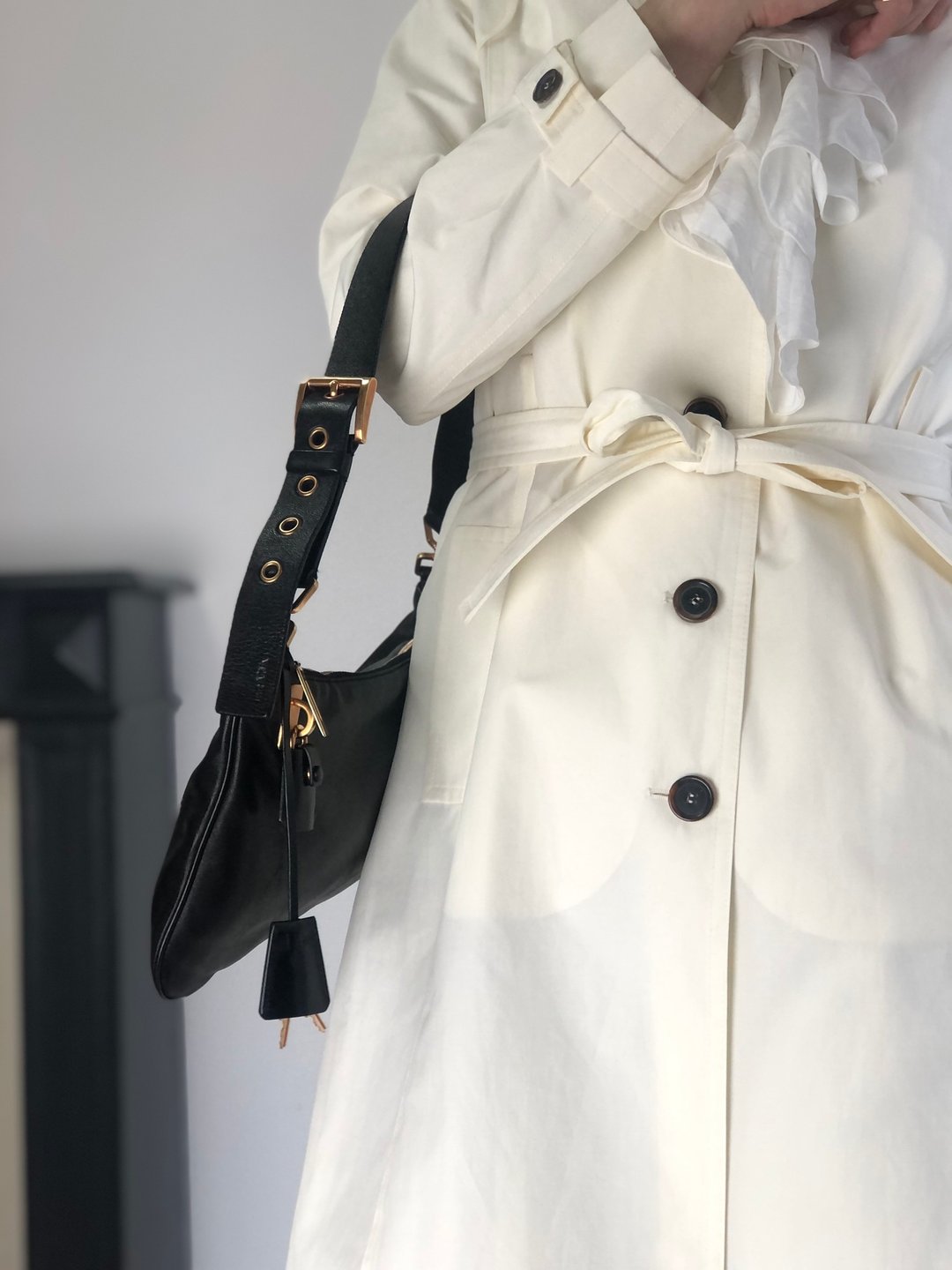 【日本直送 名牌中古包】PRADA 普拉达 黑色 锁头 皮革 侧肩包 vintage chvuhk - 侧背包/斜挎包 - 真皮 黑色