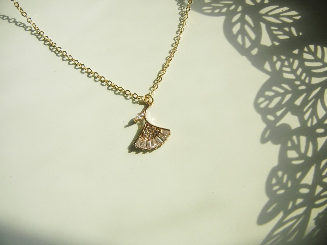 *coucoubird*华丽银杏项链 - 项链 - 24k 金 金色