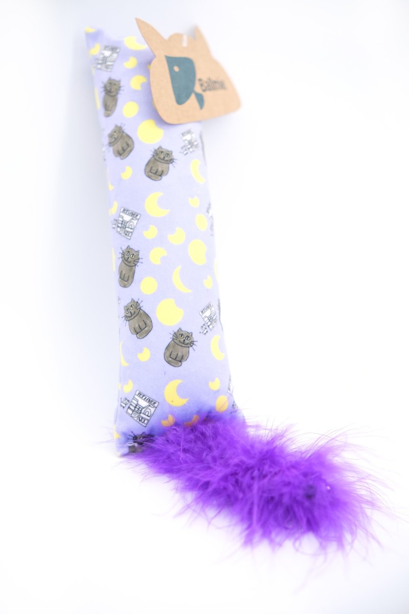 猫草猫薄荷猫玩具猫踢枕 - 夜月黑猫 - 玩具 - 棉．麻 紫色