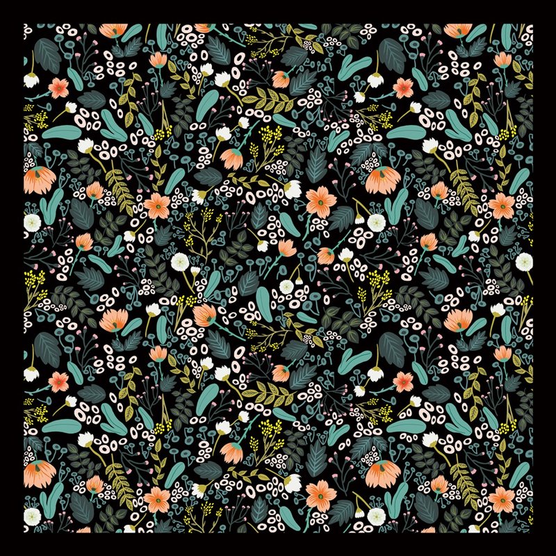 【精美礼盒】定制化礼物深色系小花圃丝巾连丝巾扣高贵 /领巾 - 丝巾 - 其他材质 