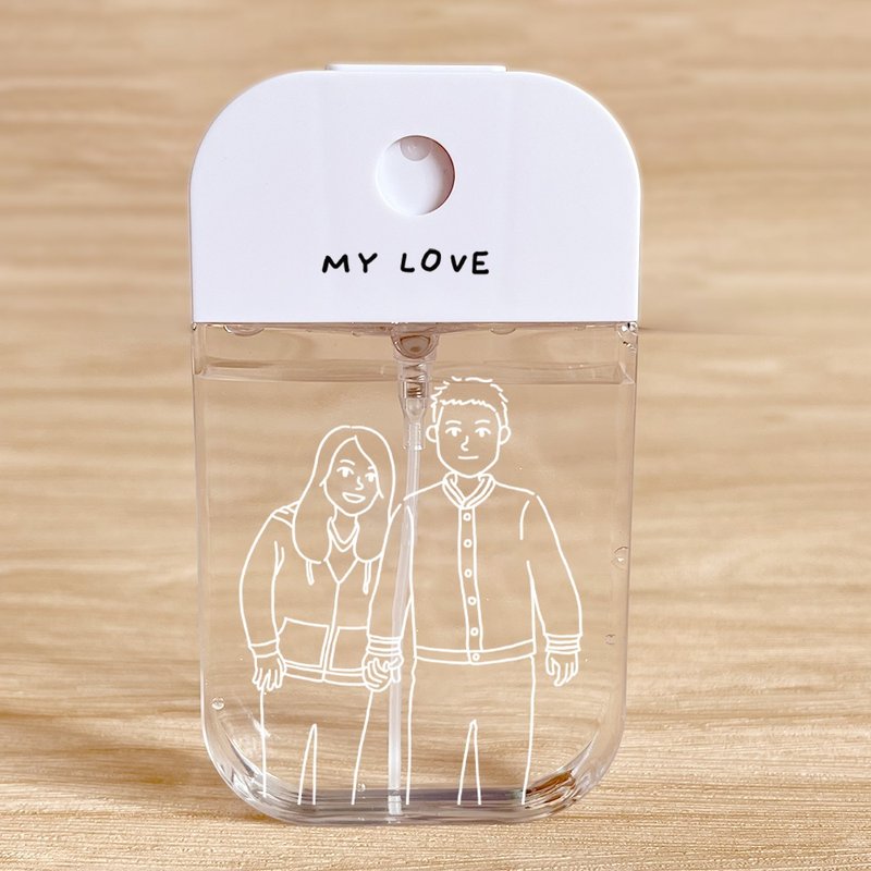 【扭盖款】定制 酒精/香水喷雾瓶-白线条人像款 - 其他 - 塑料 卡其色