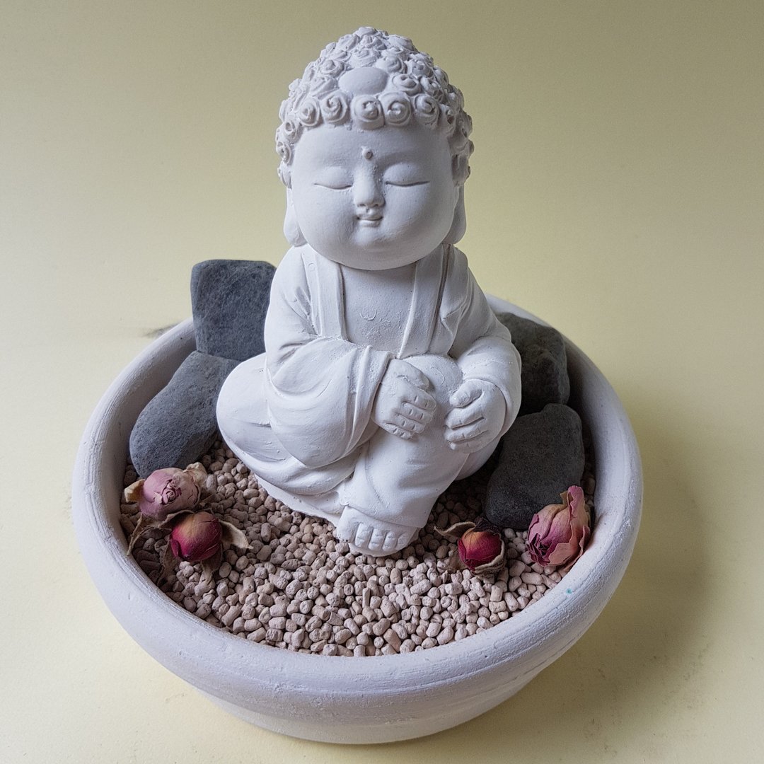 净念吉祥小佛之随愿 中盘豪华扩香石套组 居家香氛 - 香薰/精油/线香 - 其他材质 白色