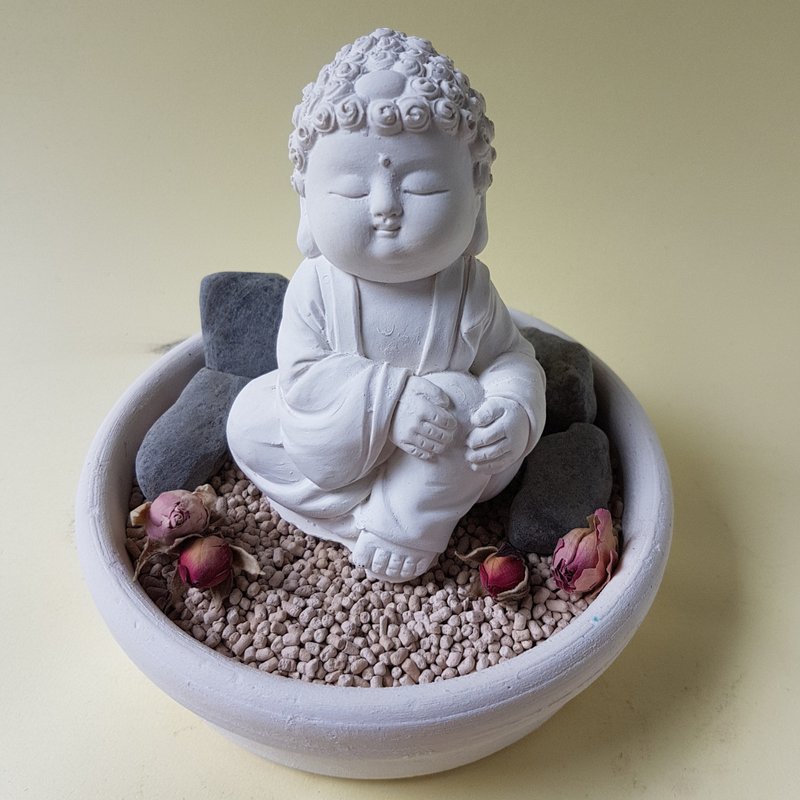 净念吉祥小佛之随愿 中盘豪华扩香石套组 居家香氛 - 香薰/精油/线香 - 其他材质 白色