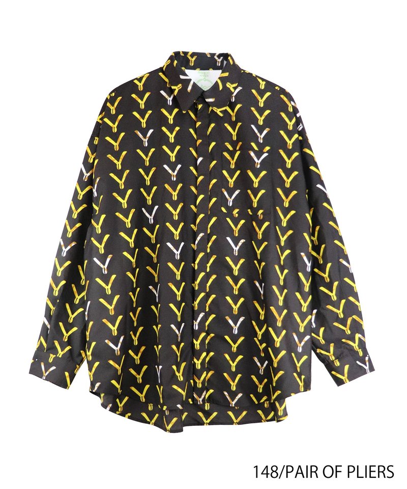 AFRICA OVER SHIRT (PAIR OF PLIERS) - 女装衬衫 - 聚酯纤维 黑色