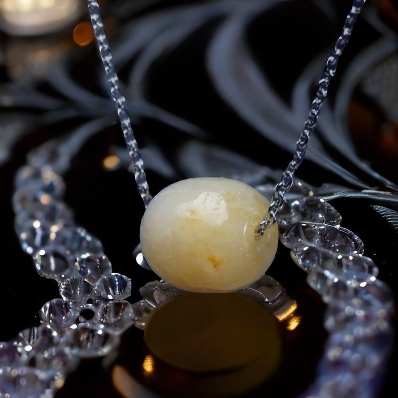 【万事亨通】黄翡翡翠路路通项链 | 天然缅甸玉翡翠A货 | 送礼 - 项链 - 玉石 橘色