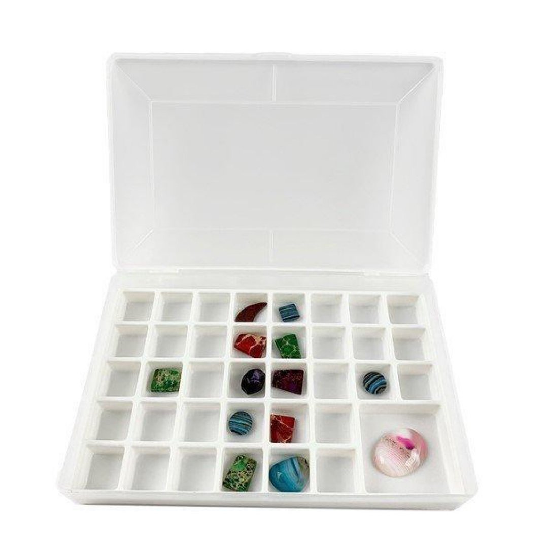 Multi-storage case, translucent, 37 squares, dividers - 收纳用品 - 塑料 白色