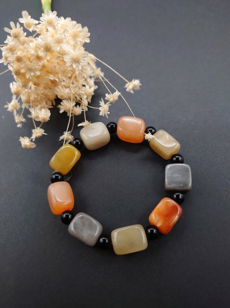 Miss feng天然彩色戈壁玉串珠手链 - 手链/手环 - 玉石 