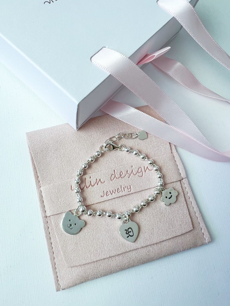 定制-小熊宝宝纯银手链 - 婴儿饰品 - 纯银 银色