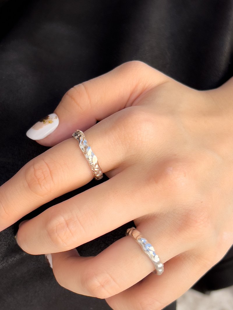 浪海涟漪・戒指 - 戒指 - 纯银 银色