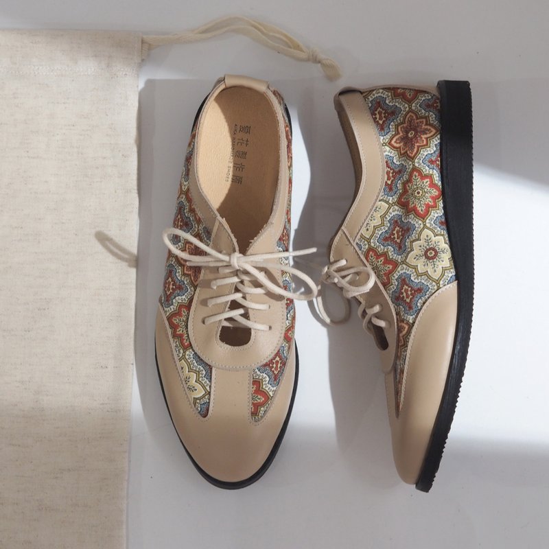 爱花布旅 - Noor - 女款休闲鞋 - 其他材质 卡其色