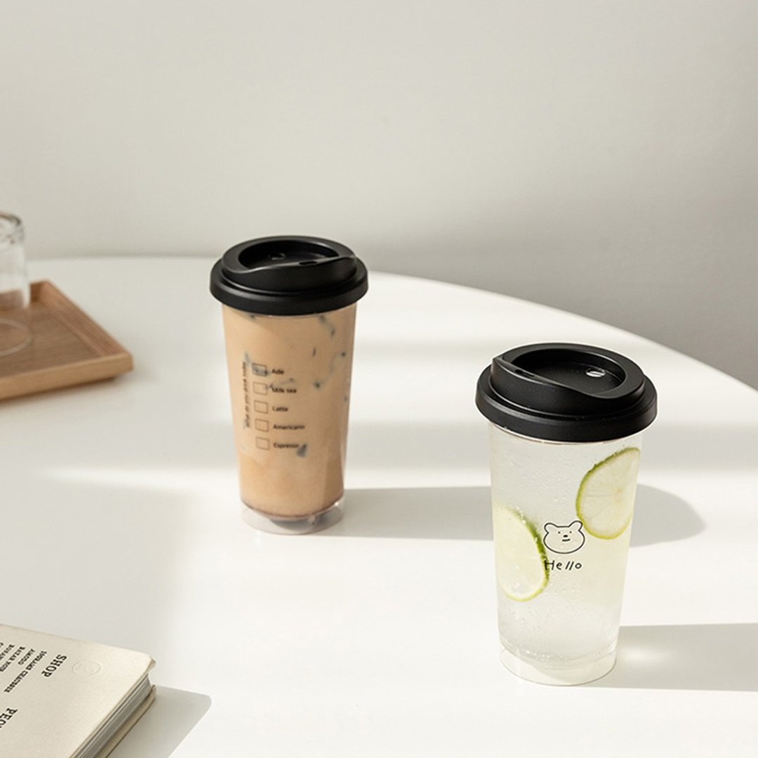 韩国 SSUEIM Tritan极简ins透明冷饮杯/随行杯473ml 两款可选 - 其他杯子 - 其他材质 白色