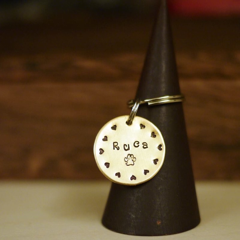 手工定制金属狗牌 宠物吊牌 宠物名牌 Heart-02 - 订制抱枕/饰品 - 铜/黄铜 