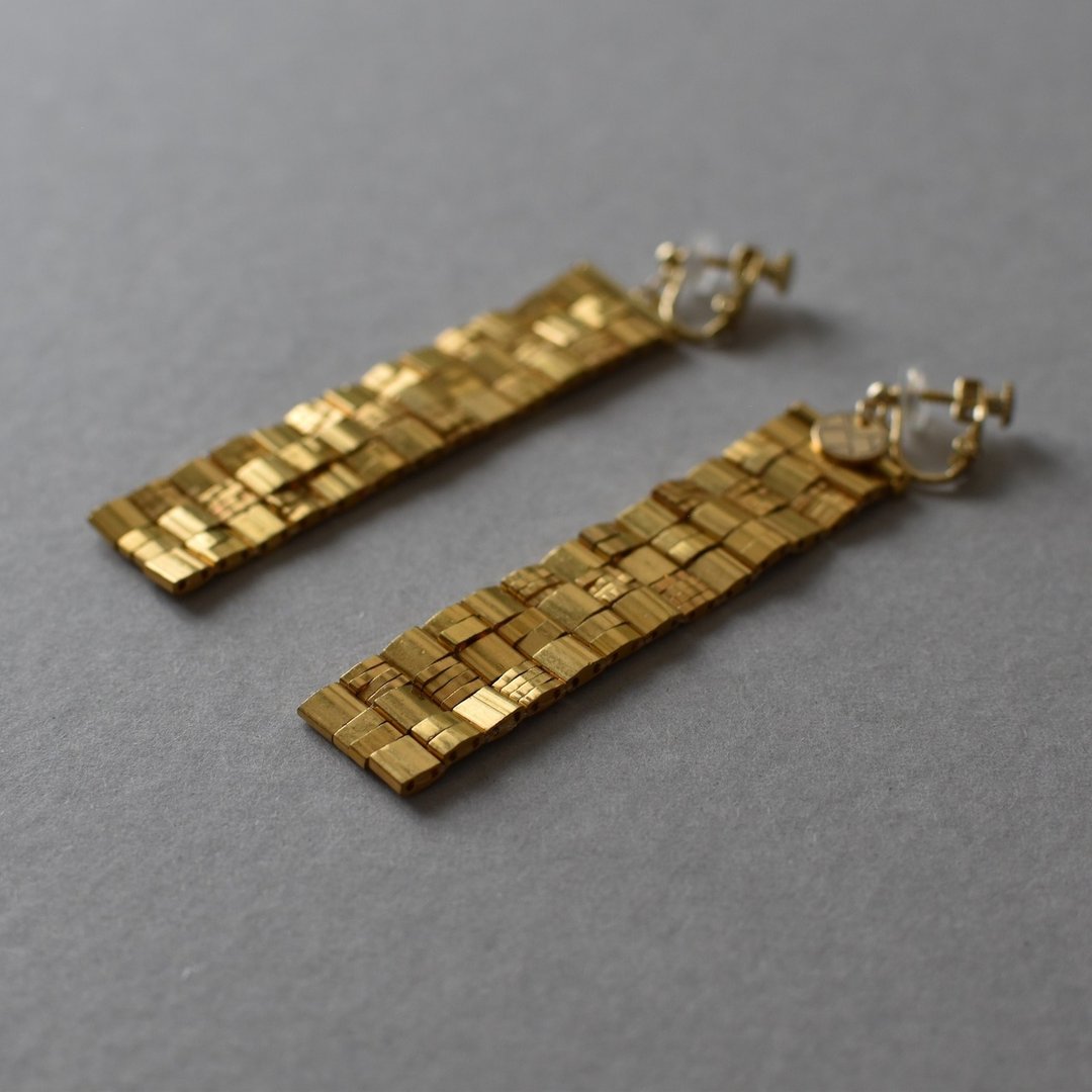 细胞 15mm M / 金色 - 耳环/耳夹 - 玻璃 
