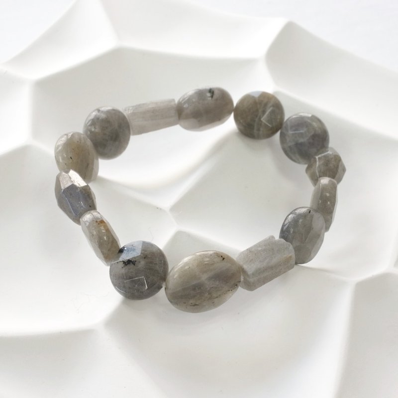 B062七轮调和手串/拉长石/天然晶石/能量石/原生态 - 手链/手环 - 水晶 多色