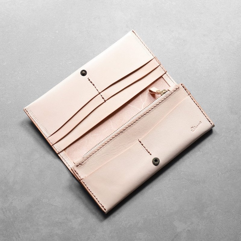 Retro 长夹∣原色植鞣牛皮革∣多色 - 皮夹/钱包 - 真皮 咖啡色