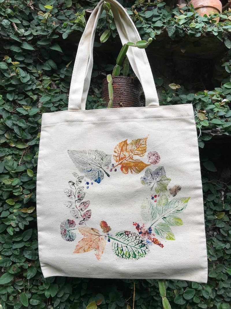 叶拓彩帆布袋材料包 - 插画/绘画/写字 - 棉．麻 卡其色