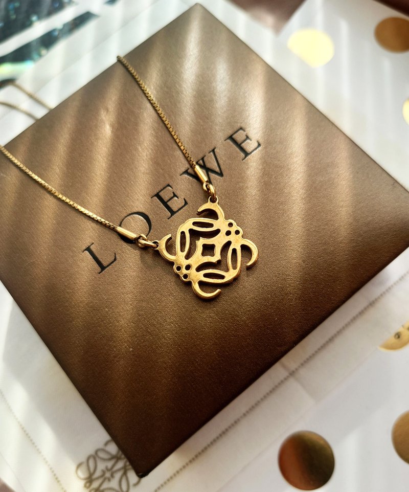 中古美品 附盒 loewe anagram 小logo 锁骨链颈链 项链 项链 颈链 - 项链 - 其他金属 金色