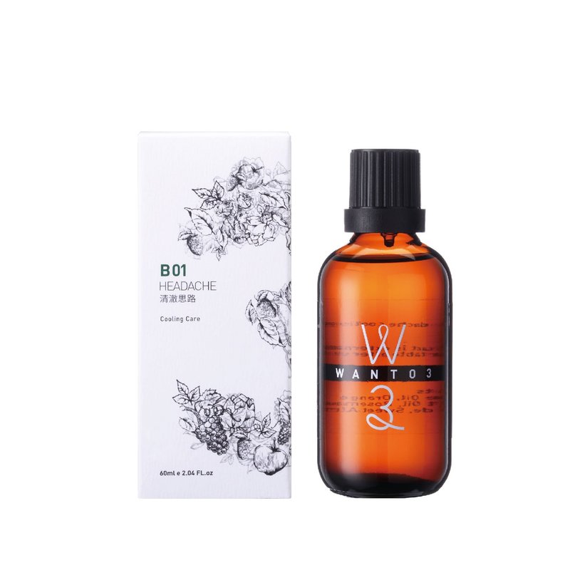 精油棒补充瓶-清澈思路-60ml - 香薰/精油/线香 - 玻璃 白色