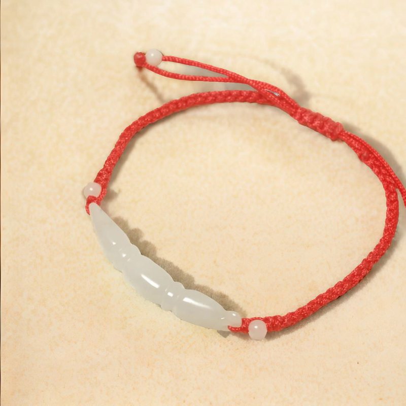 【愿·平安】冰种翡翠莲藕编织手链 | 天然缅甸A货翡翠 | 送礼 - 手链/手环 - 玉石 透明