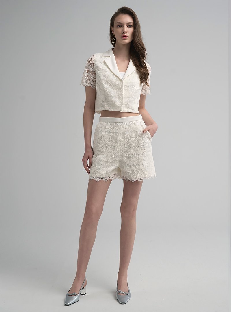 Aphrodite蕾丝韵白优雅时髦套装 - 其他 - 其他人造纤维 白色