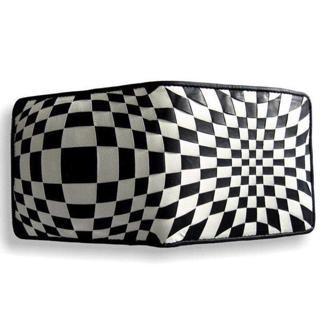 Intre Middle Wallet <Black x White> - 皮夹/钱包 - 真皮 