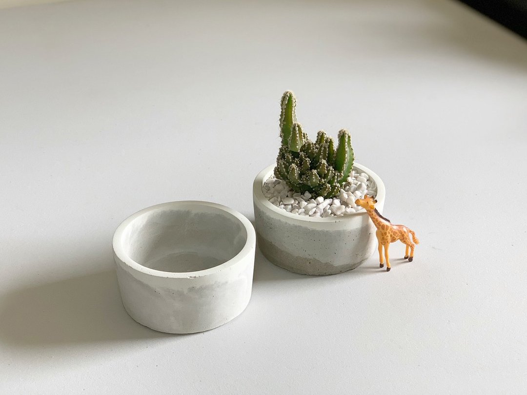 【招财礼物首选】招财圆圆水泥盆栽 @JU多肉 - 植栽/盆栽 - 水泥 灰色