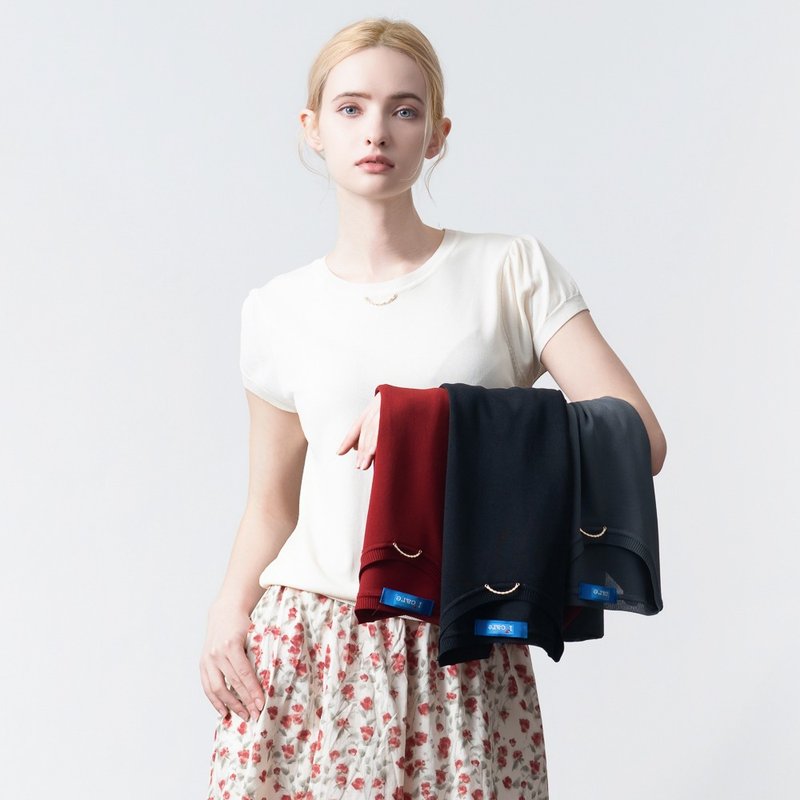 【ICare】素色小吊饰气质针织上衣 - 4色(F) | 女休闲上衣 百搭款 - 女装针织衫/毛衣 - 聚酯纤维 白色