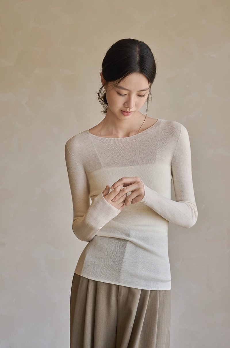 法式复古 / 无缝一体高领紧身针织上衣 / 羊毛扬子精纺 - 女装针织衫/毛衣 - 其他材质 多色