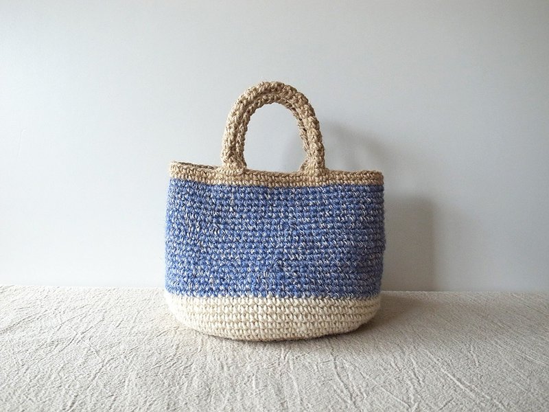 Twine Mini Bag BlueMix - 手提包/手提袋 - 棉．麻 蓝色