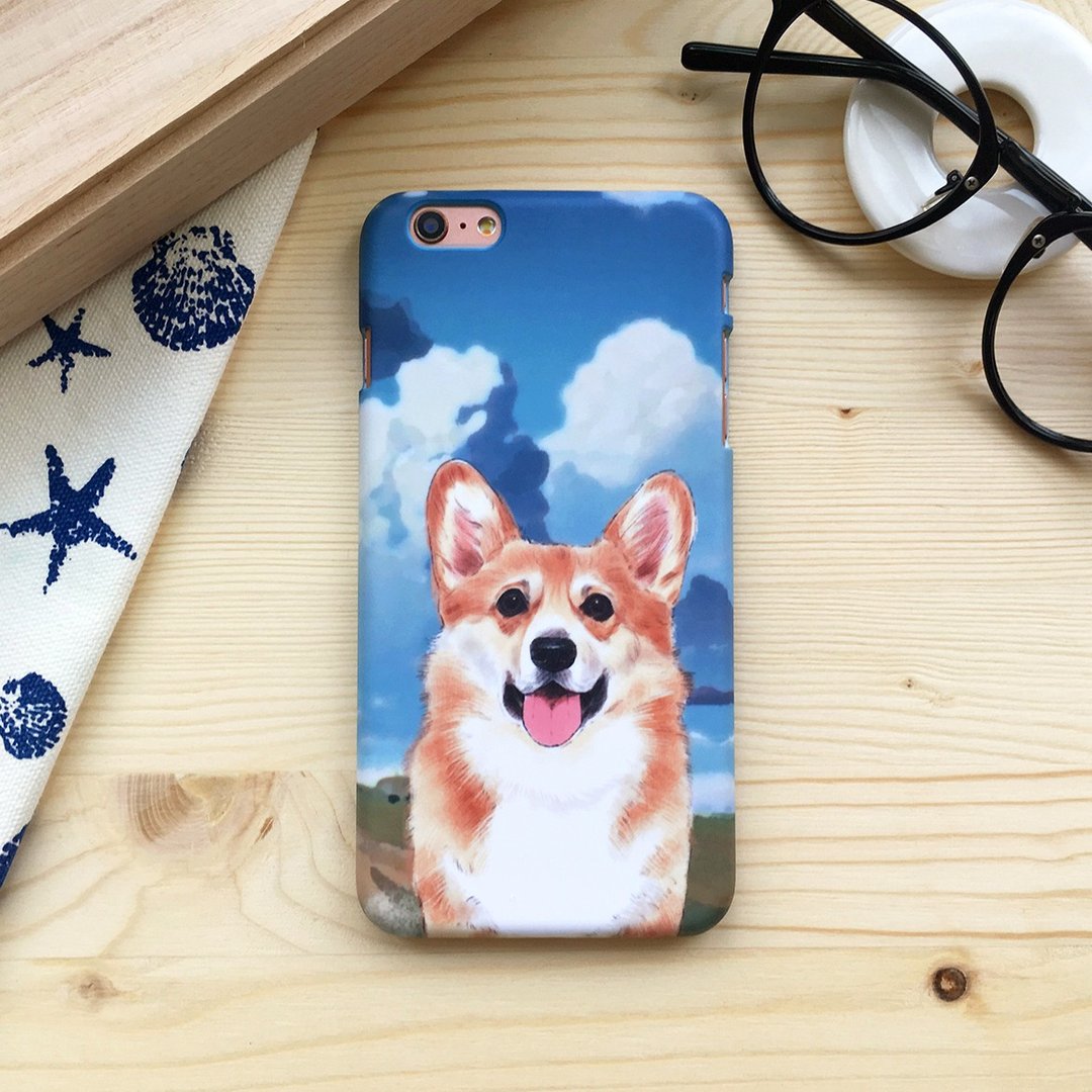 晴天柯基-硬壳 (iPhone.Samsung, HTC, Sony.华硕手机壳) - 手机壳/手机套 - 塑料 蓝色