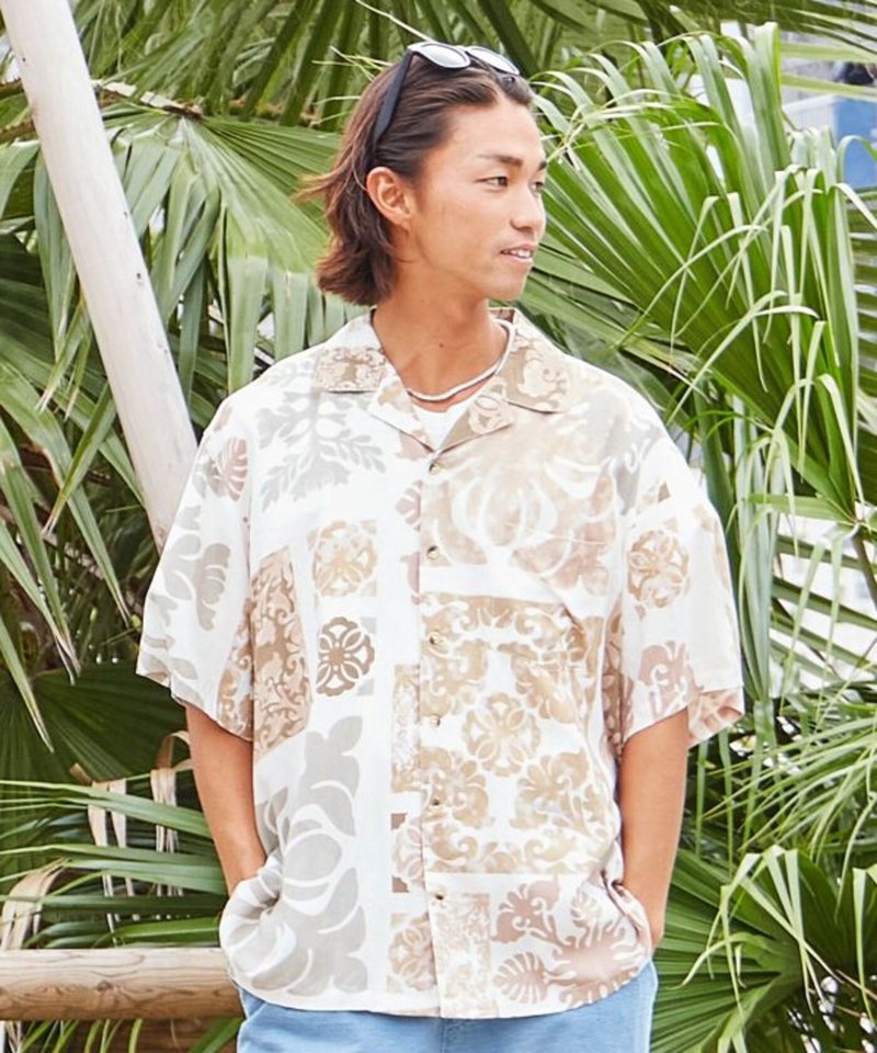 【快卖完预购】夏威夷清爽假期情慵懒拼布衬衫(2色) 4IA-5108 - 男装衬衫 - 其他材质 