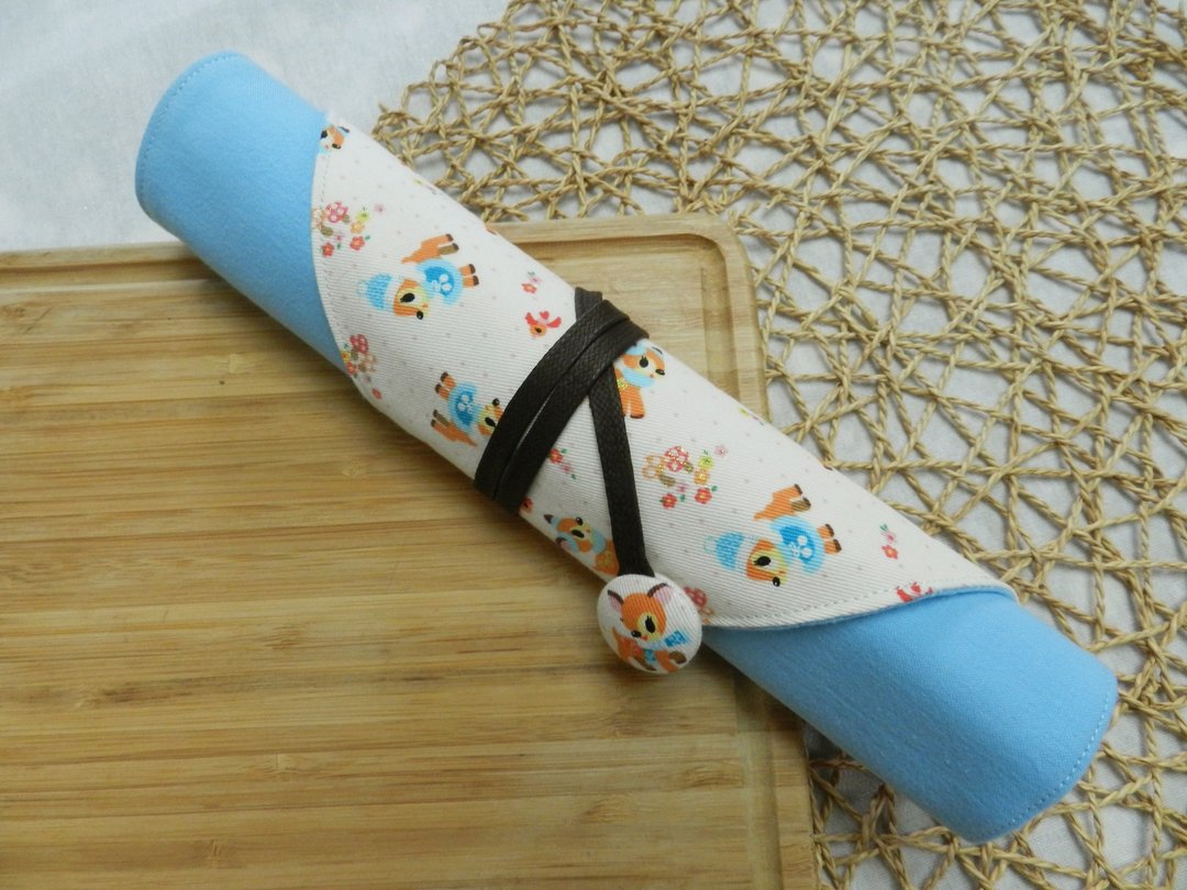 围巾小鹿~环保筷套/餐具包(4格式) - 筷子/筷架 - 棉 多色