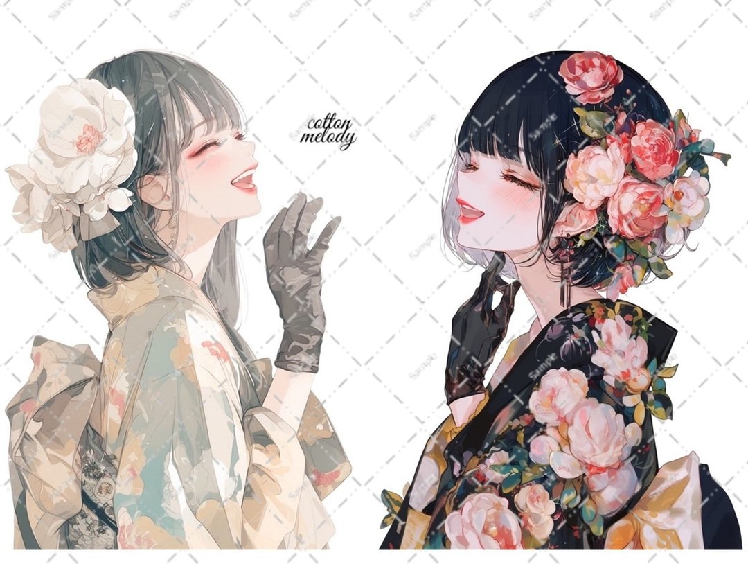 original sticker no.6321 人物贴纸 原创贴纸 人物贴纸 女孩贴纸 原创人物贴纸 - 贴纸 - 纸 